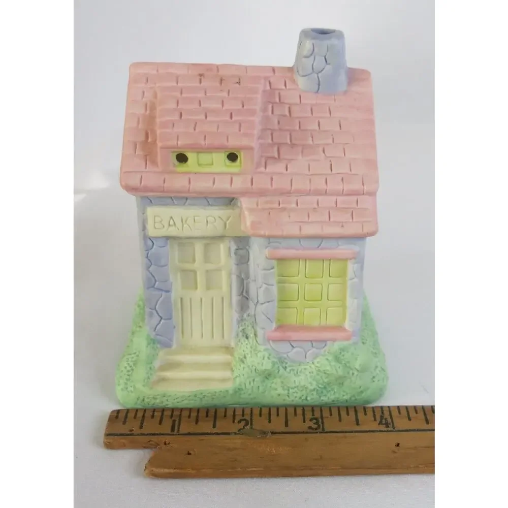 Vintage EASTER VILLAGE Bakery Ceramic House Light Up* 4